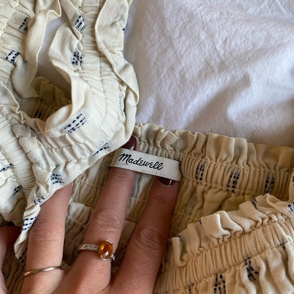 Madewell Women’s Lucie Smocked Tank Mini Dress in Textural Clipdot Fit Size L - Picture 6 of 10